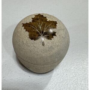 Canadian Maple Leaf Trinket Box Handcrafted Soapstone Small Collectable By Siku
